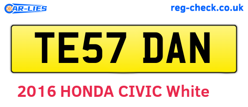 TE57DAN are the vehicle registration plates.