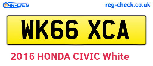 WK66XCA are the vehicle registration plates.