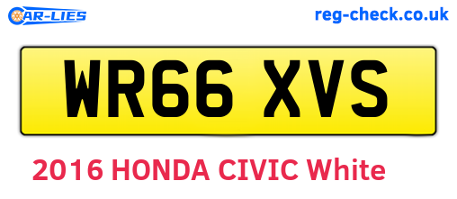 WR66XVS are the vehicle registration plates.