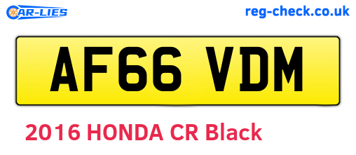AF66VDM are the vehicle registration plates.