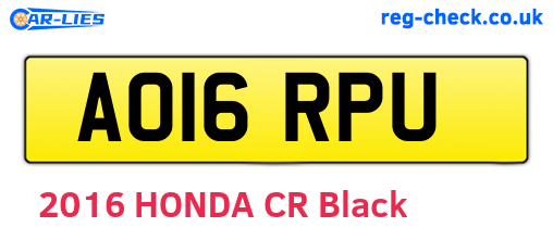 AO16RPU are the vehicle registration plates.