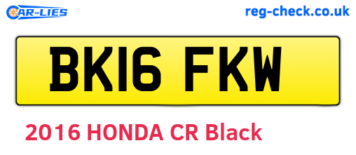 BK16FKW are the vehicle registration plates.