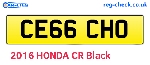 CE66CHO are the vehicle registration plates.