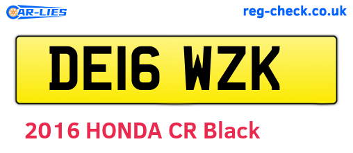 DE16WZK are the vehicle registration plates.