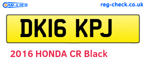 DK16KPJ are the vehicle registration plates.