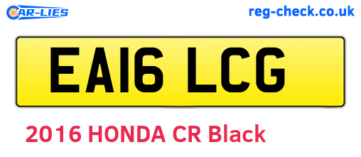 EA16LCG are the vehicle registration plates.