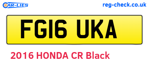 FG16UKA are the vehicle registration plates.