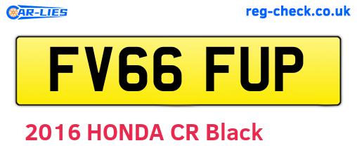FV66FUP are the vehicle registration plates.