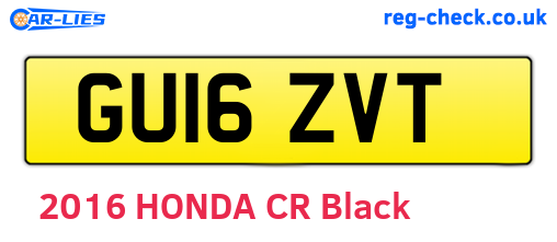 GU16ZVT are the vehicle registration plates.