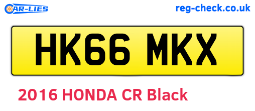 HK66MKX are the vehicle registration plates.