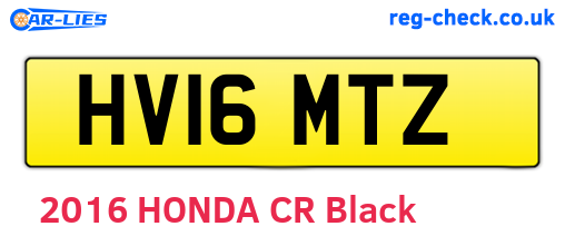 HV16MTZ are the vehicle registration plates.