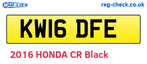 KW16DFE are the vehicle registration plates.