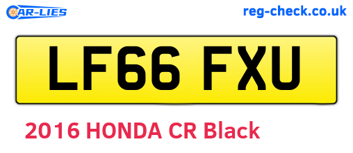 LF66FXU are the vehicle registration plates.