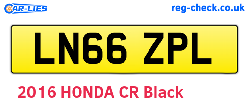 LN66ZPL are the vehicle registration plates.