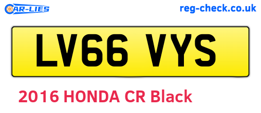 LV66VYS are the vehicle registration plates.