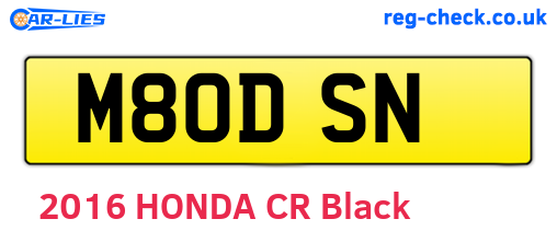 M80DSN are the vehicle registration plates.