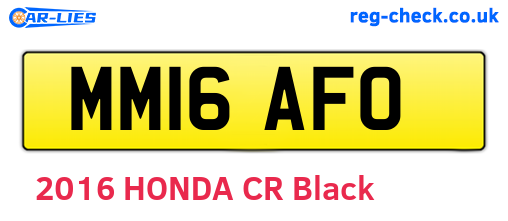 MM16AFO are the vehicle registration plates.