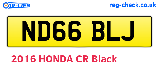 ND66BLJ are the vehicle registration plates.