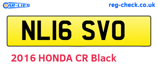 NL16SVO are the vehicle registration plates.