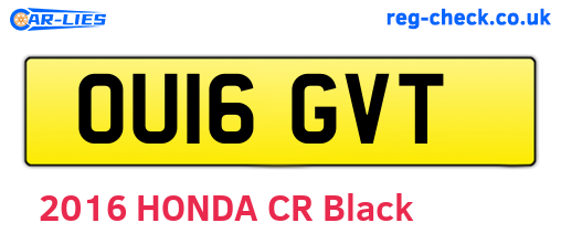 OU16GVT are the vehicle registration plates.