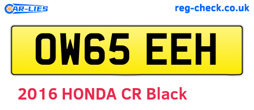 OW65EEH are the vehicle registration plates.