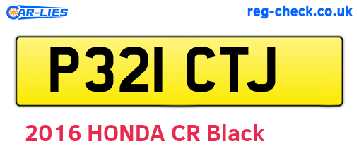 P321CTJ are the vehicle registration plates.