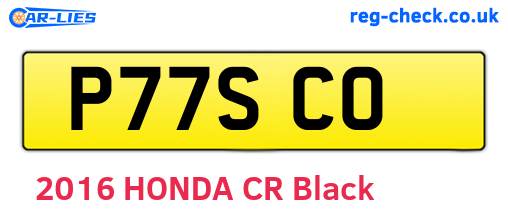 P77SCO are the vehicle registration plates.