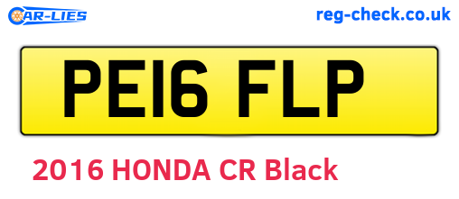 PE16FLP are the vehicle registration plates.