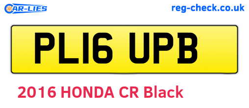 PL16UPB are the vehicle registration plates.