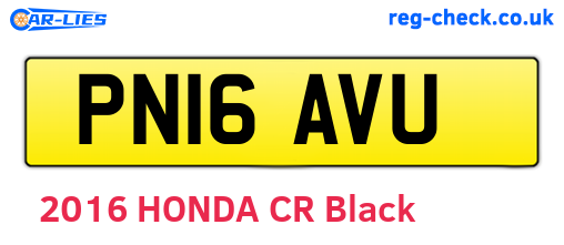 PN16AVU are the vehicle registration plates.