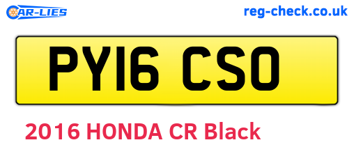 PY16CSO are the vehicle registration plates.