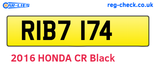 RIB7174 are the vehicle registration plates.