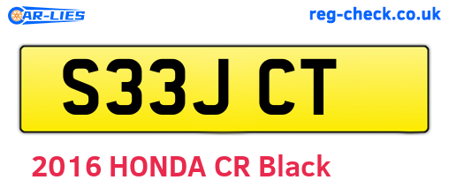 S33JCT are the vehicle registration plates.