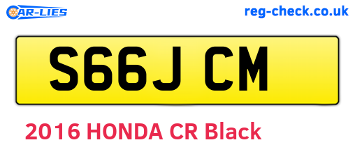 S66JCM are the vehicle registration plates.