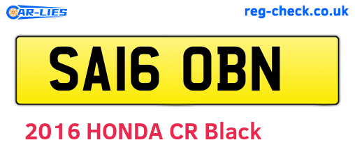 SA16OBN are the vehicle registration plates.