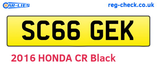 SC66GEK are the vehicle registration plates.