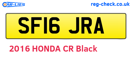 SF16JRA are the vehicle registration plates.