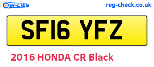 SF16YFZ are the vehicle registration plates.