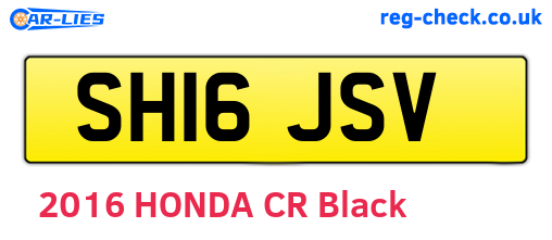 SH16JSV are the vehicle registration plates.