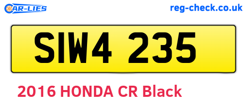SIW4235 are the vehicle registration plates.