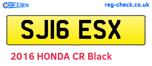 SJ16ESX are the vehicle registration plates.