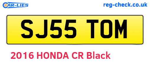 SJ55TOM are the vehicle registration plates.