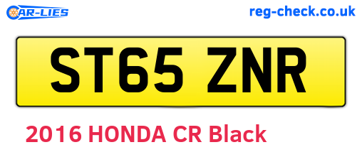 ST65ZNR are the vehicle registration plates.