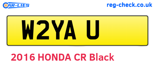 W2YAU are the vehicle registration plates.