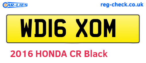 WD16XOM are the vehicle registration plates.