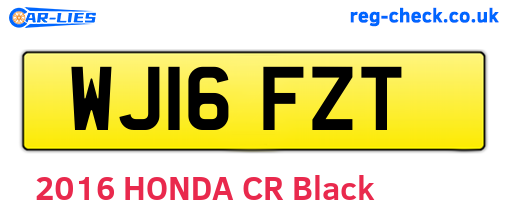 WJ16FZT are the vehicle registration plates.