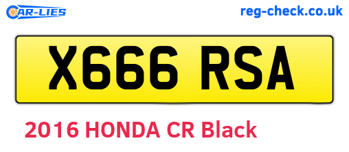 X666RSA are the vehicle registration plates.
