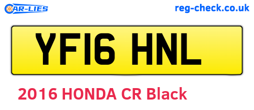 YF16HNL are the vehicle registration plates.