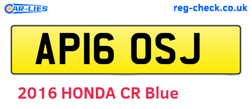 AP16OSJ are the vehicle registration plates.
