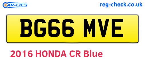 BG66MVE are the vehicle registration plates.
